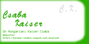 csaba kaiser business card